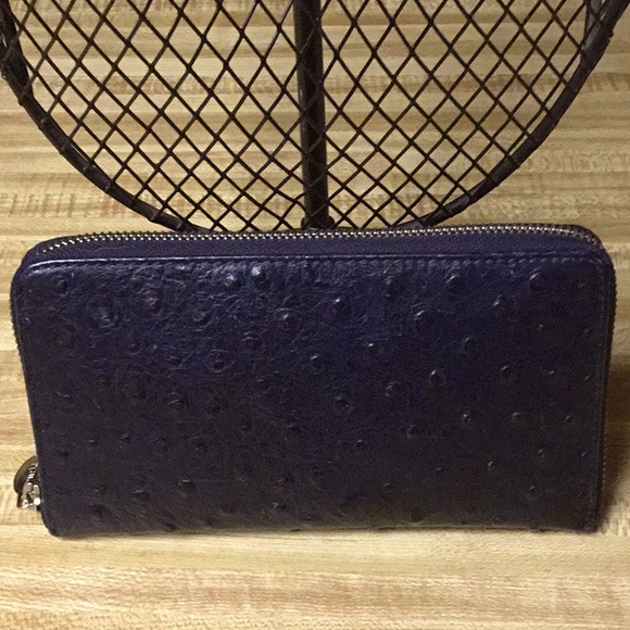 Furla Handbags - Furla Leather Ostrich Embossed Wallet